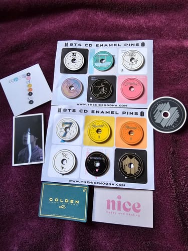Customer photo review of (PREORDER) BTS CD Enamel Pins Pt.2