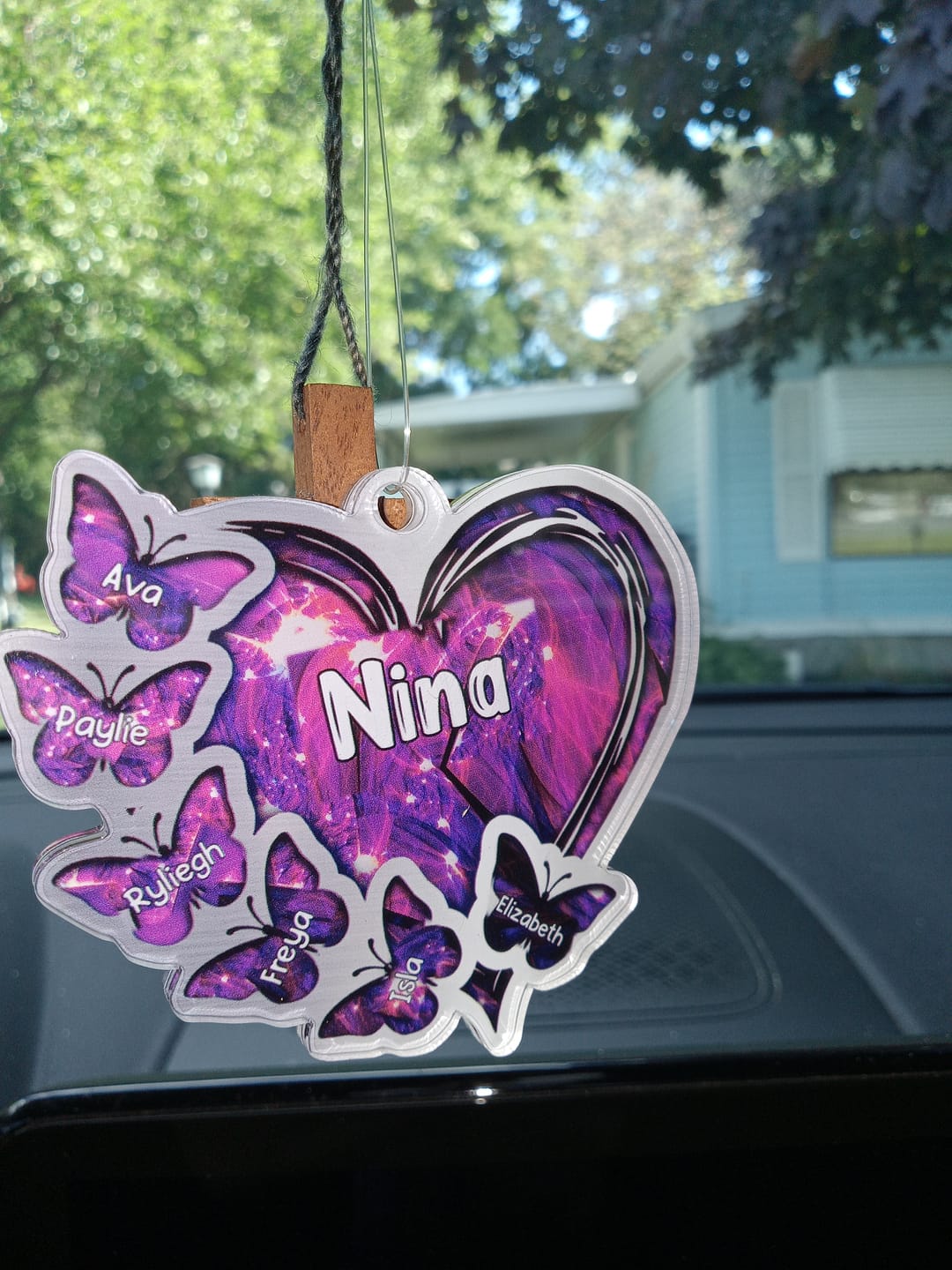 Customer photo review of Sparkling Grandma- Mom Heart Butterfly Kids, Multi Colors Personalized Ornament