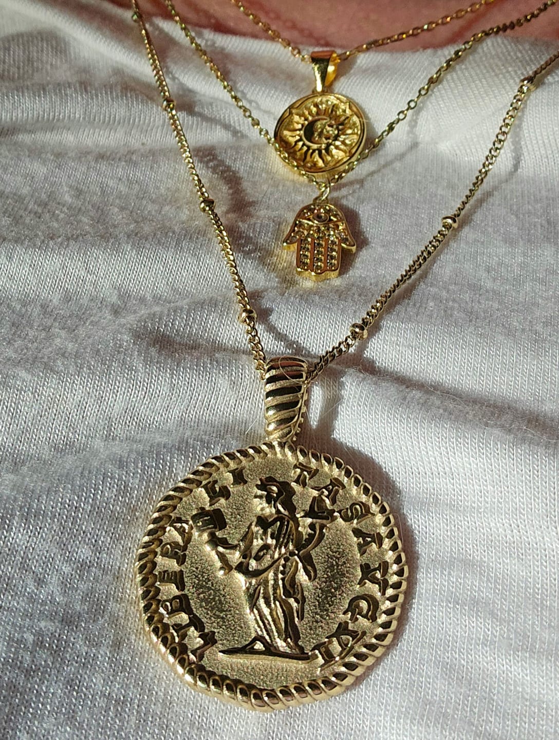 Customer photo review of Athena Coin Necklace
