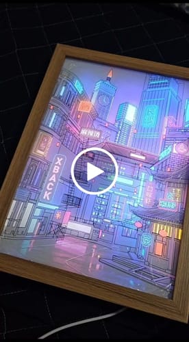 Customer video review of City Nightscape - Light Painting Art Frame USB Plug