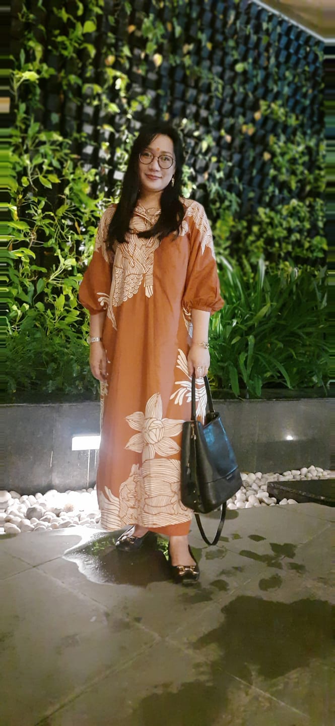 Customer photo review of Anika Dress - Terracotta Satori