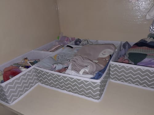 Customer photo review of Qoolish Pack of 6 White Drawer Organiser Set: Tidy-Up Your Space!