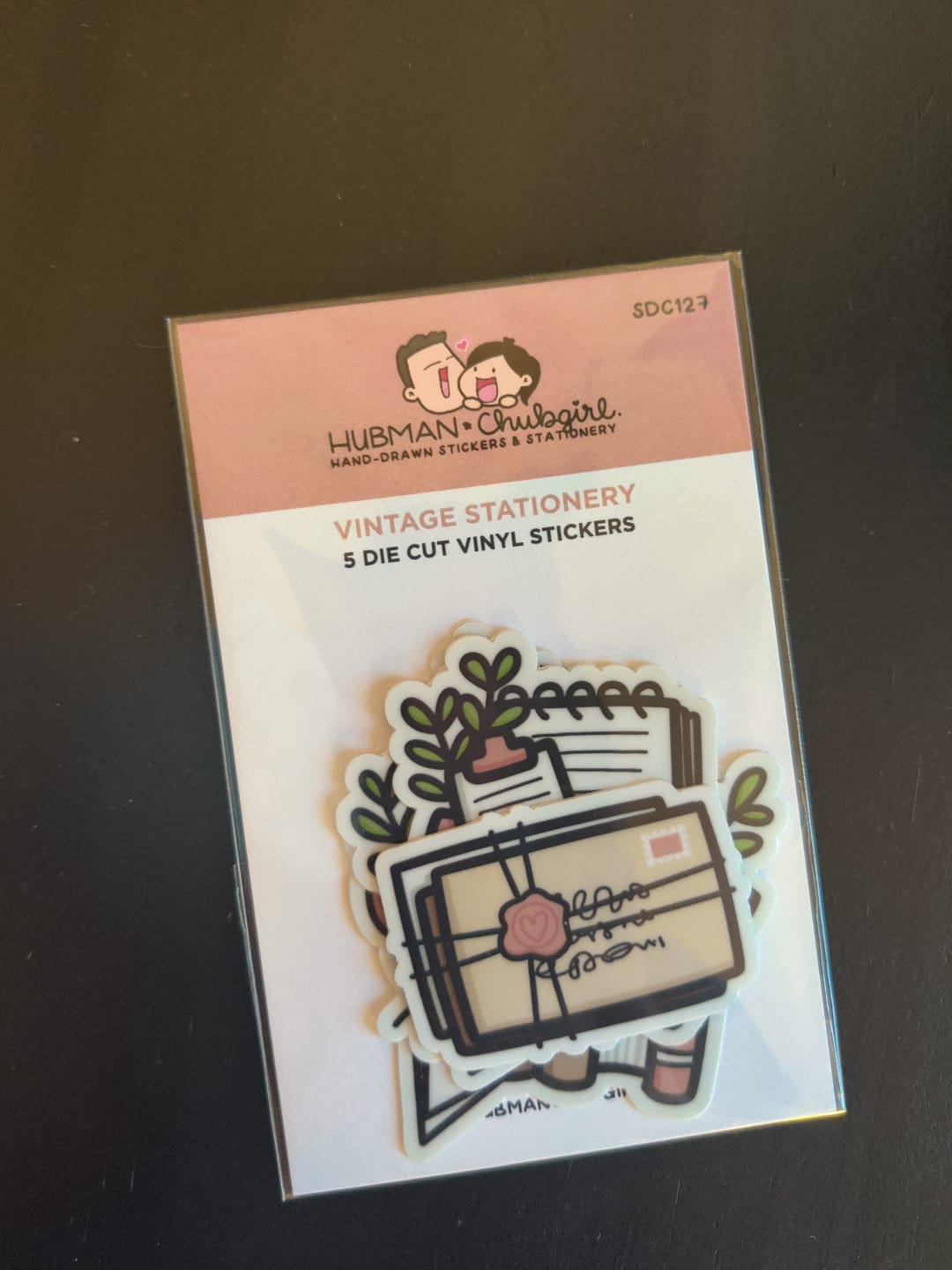 Customer photo review of Vintage Stationery Die Cut Stickers (Set of 5)