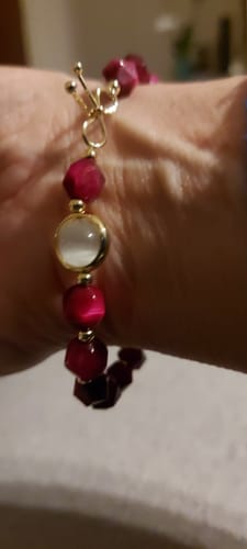 Customer photo review of Assortiment de 2 Bracelets Amour  - Eclat de Corindon Rouge