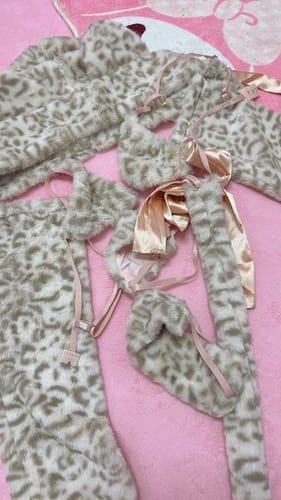 Customer photo review of Fuzzy Kitten Lingerie Set H021