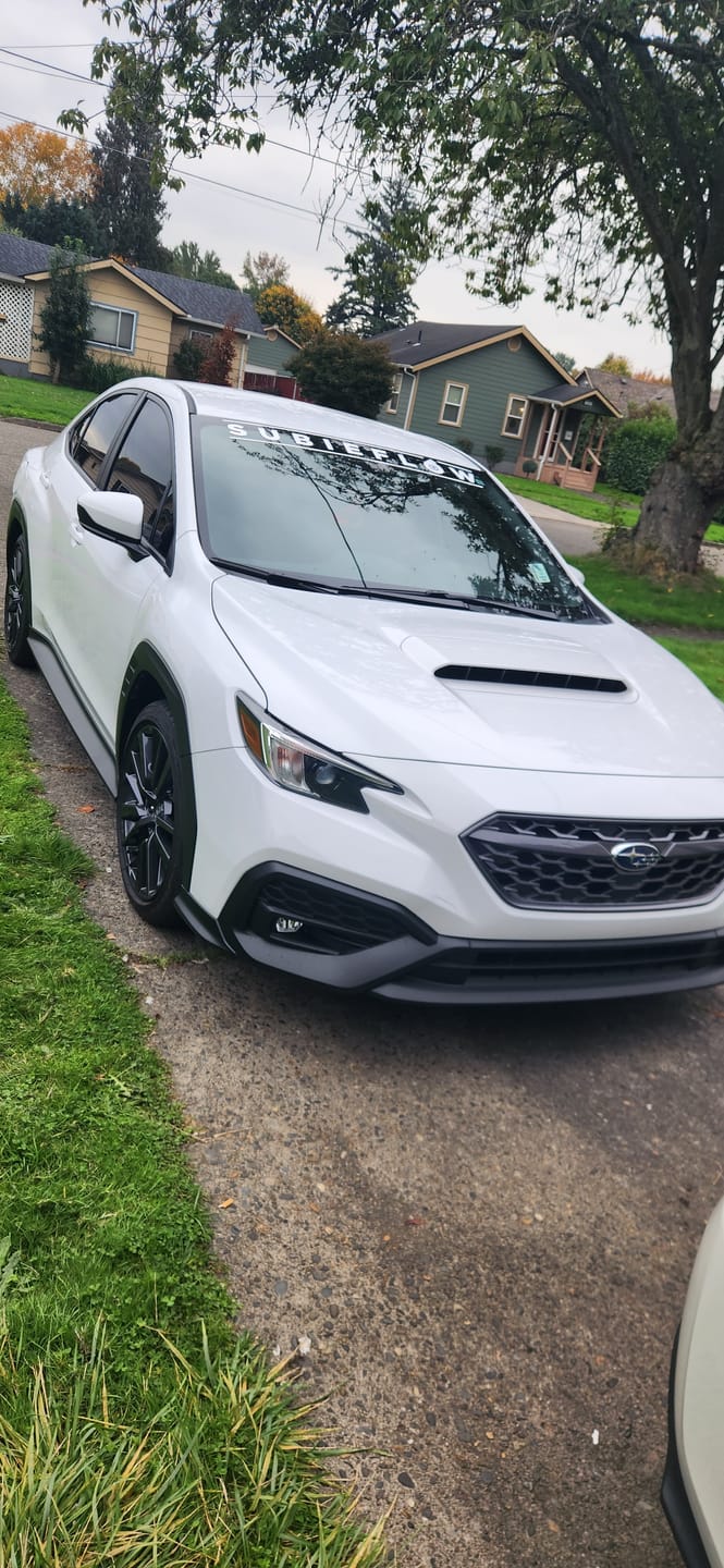 Customer photo review of SubieFlow Windshield Banners