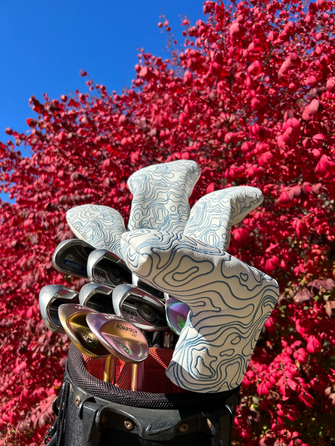 Customer photo review of Topographic Edition Headcover - Pure White / Embroidered Carolina Blue