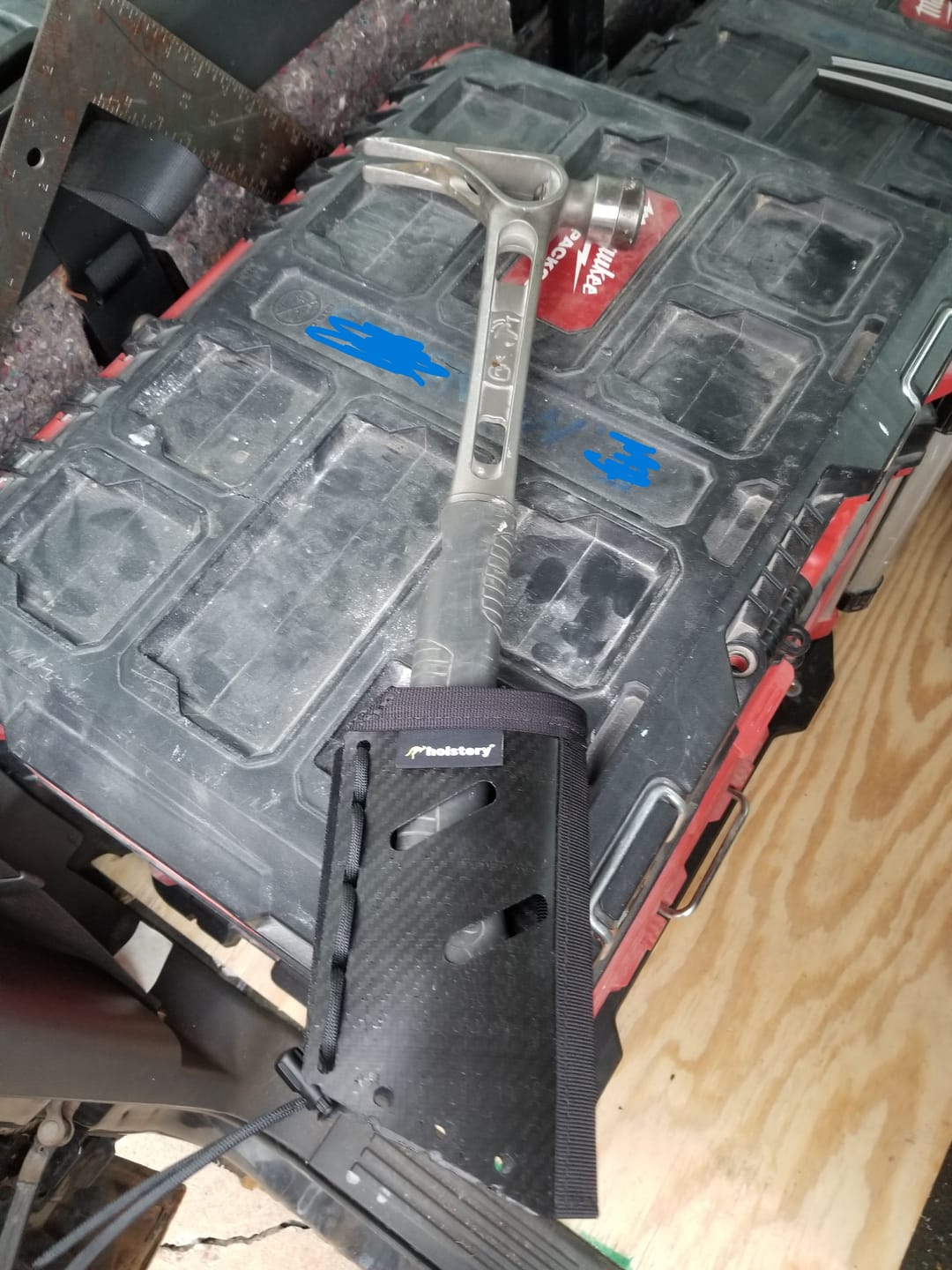 Customer photo review of Jolly Roger | Clip-on Hammer and Tool Holster