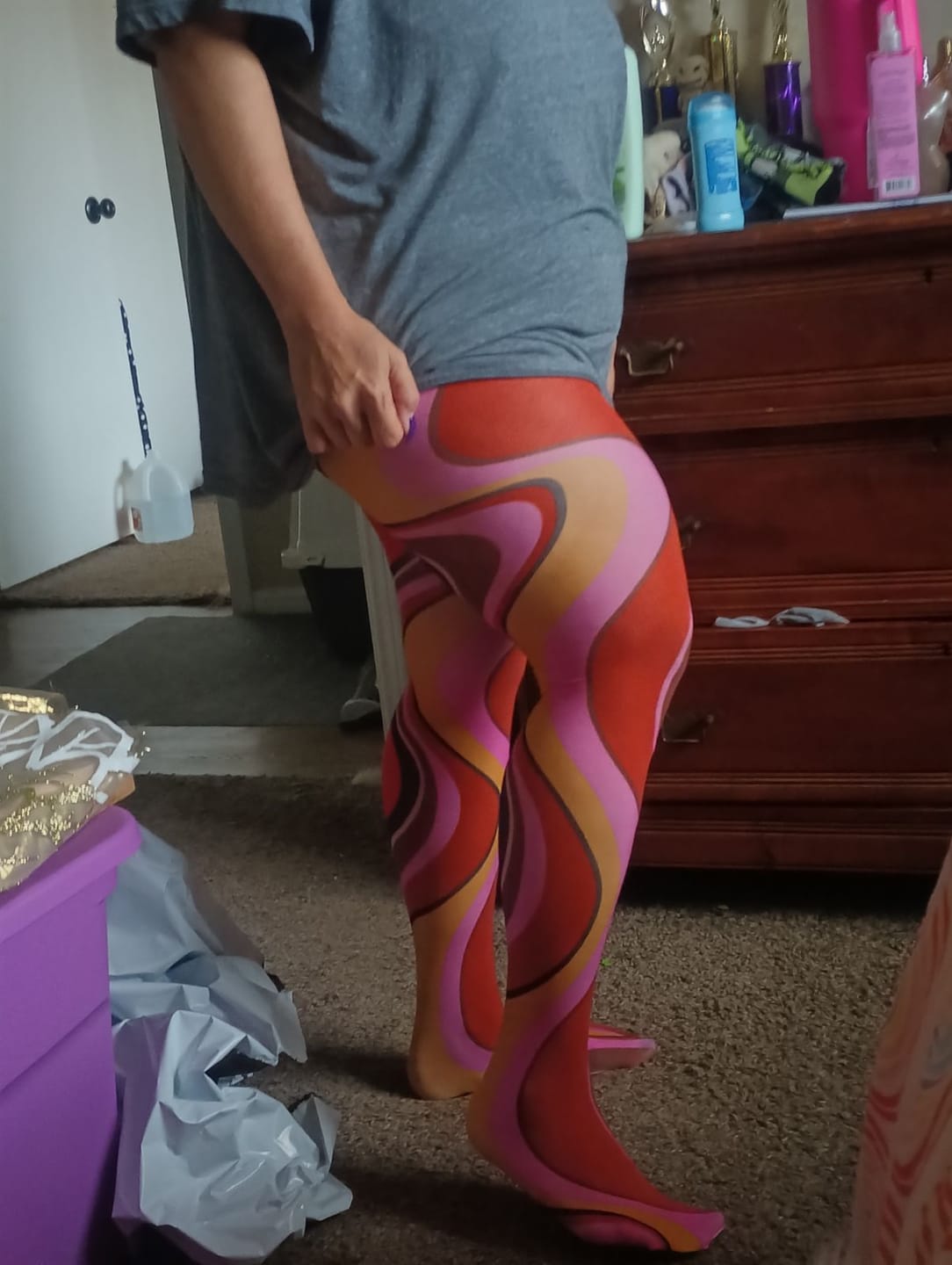 Customer photo review of COCO tights Burgundy Wave