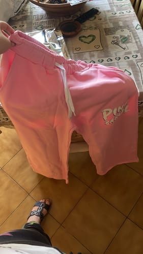 Customer photo review of Pantaloni Wide Leg Pink Babol Paint