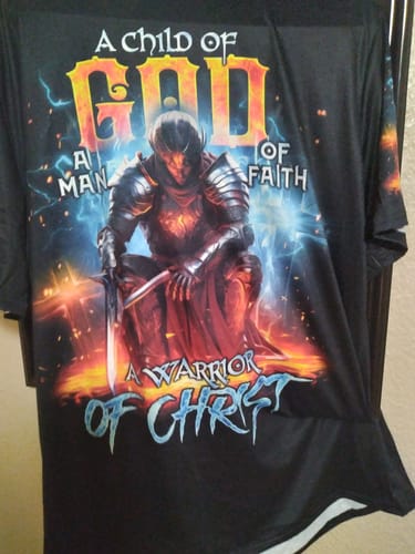 Customer photo review of A Warrior Of Christ Men's All Over Print Shirt - Tlno2709234