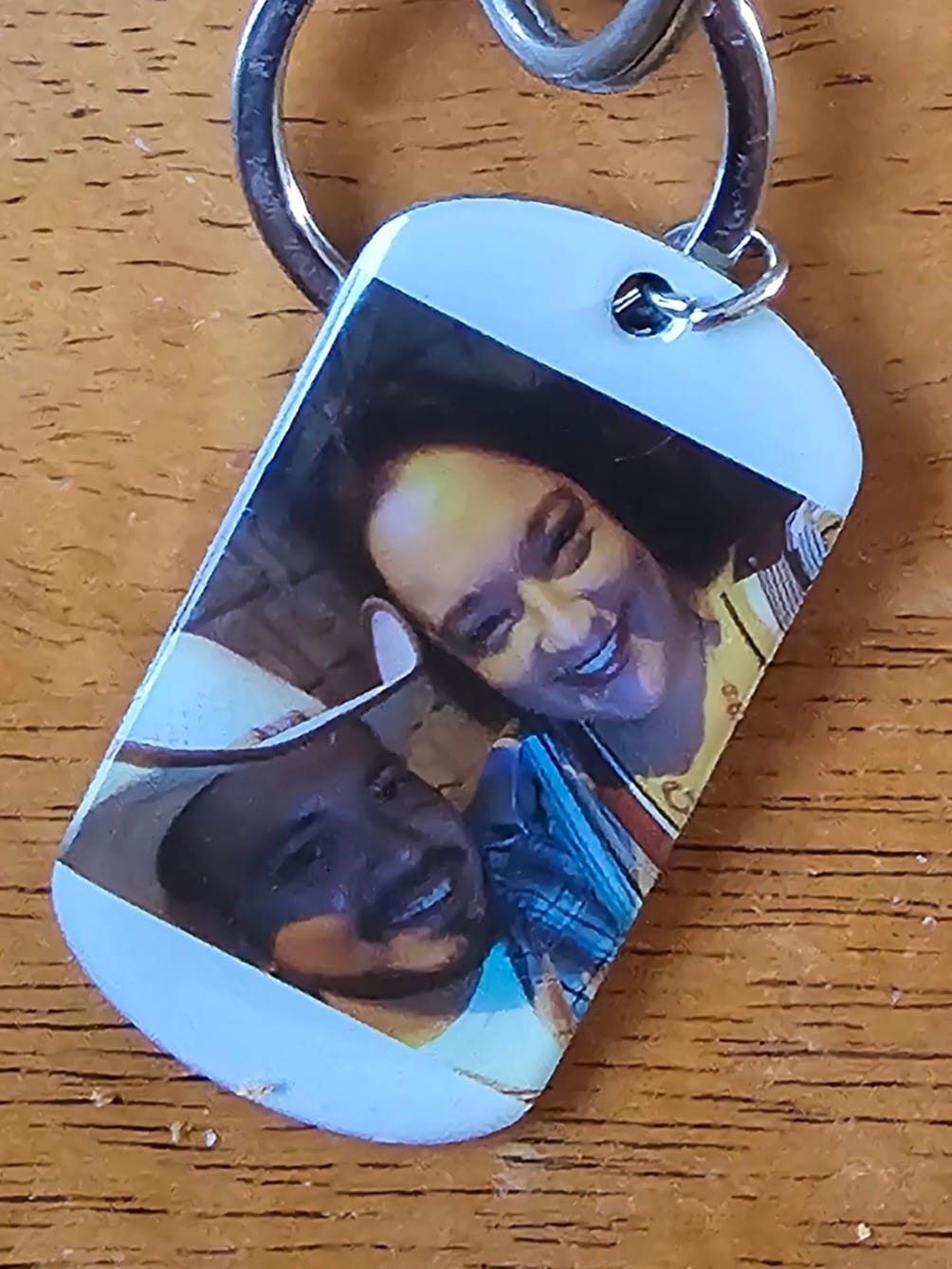 Customer photo review of (Photo Inserted) I Promise To Be - Personalized Engraved Stainless Steel Keychain