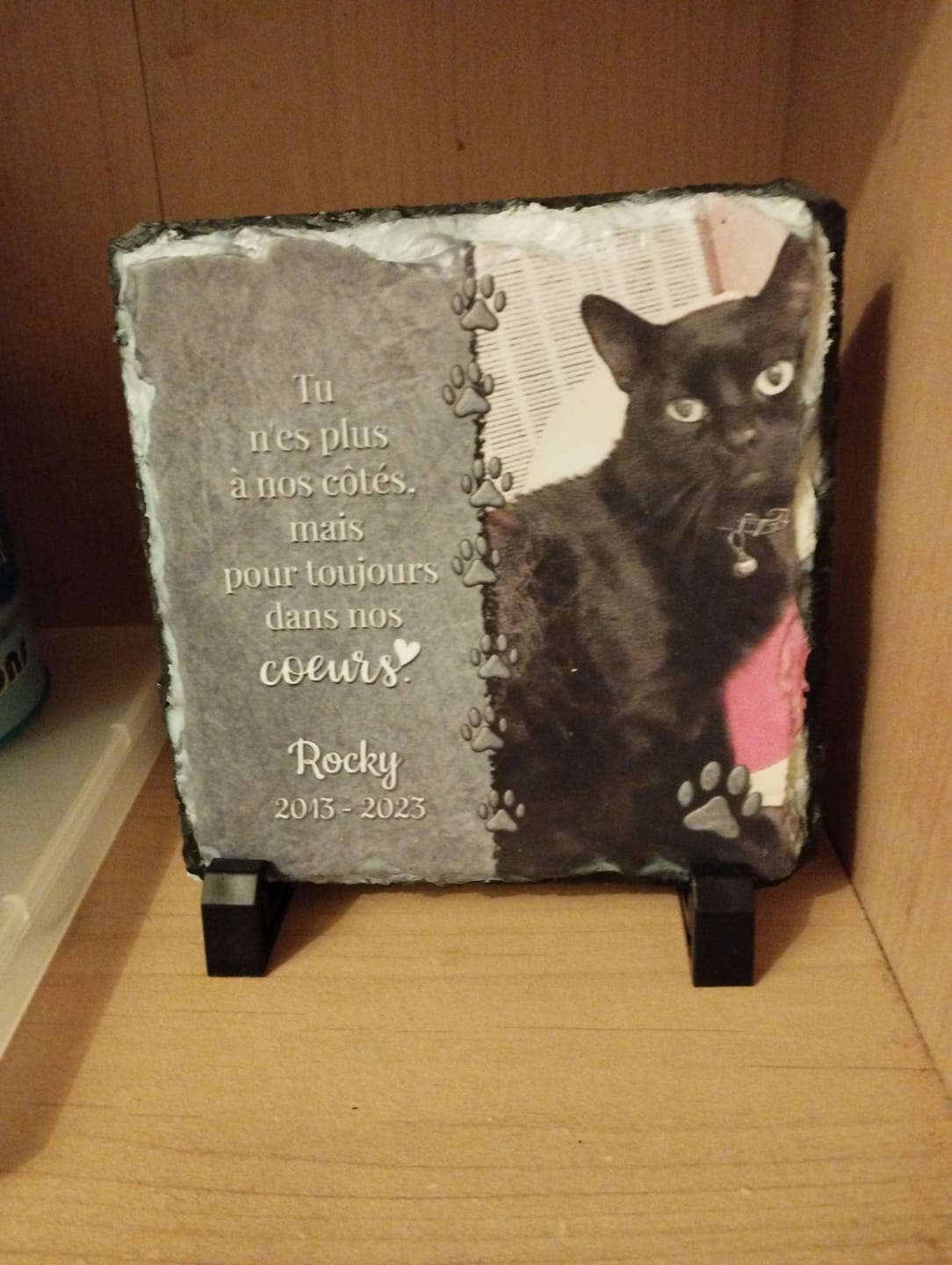 Customer photo review of Toujours dans mon cœur - Plaque d'ardoise personnalisée