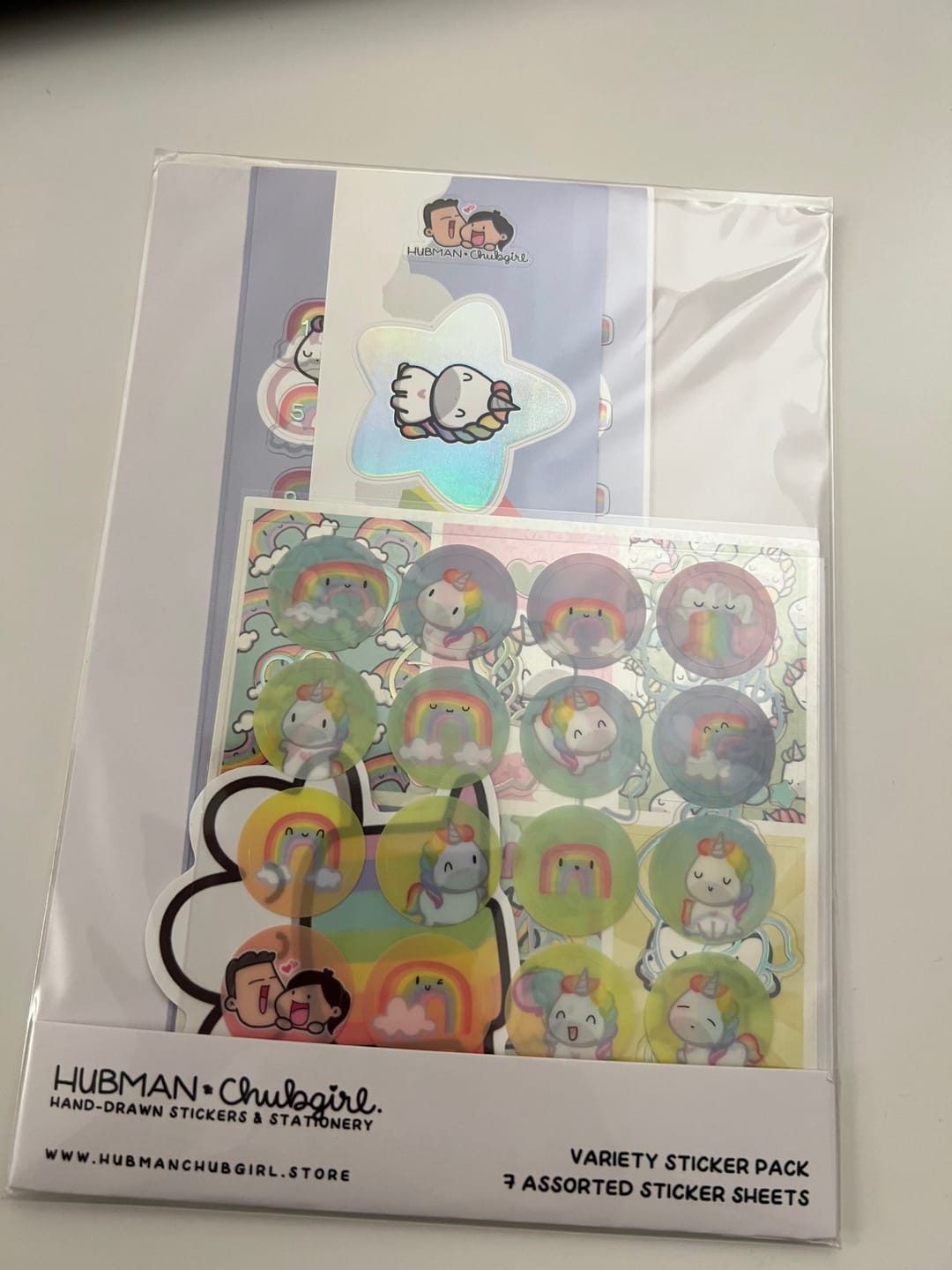 Customer photo review of Rainbow Unicorns Variety Sticker Pack