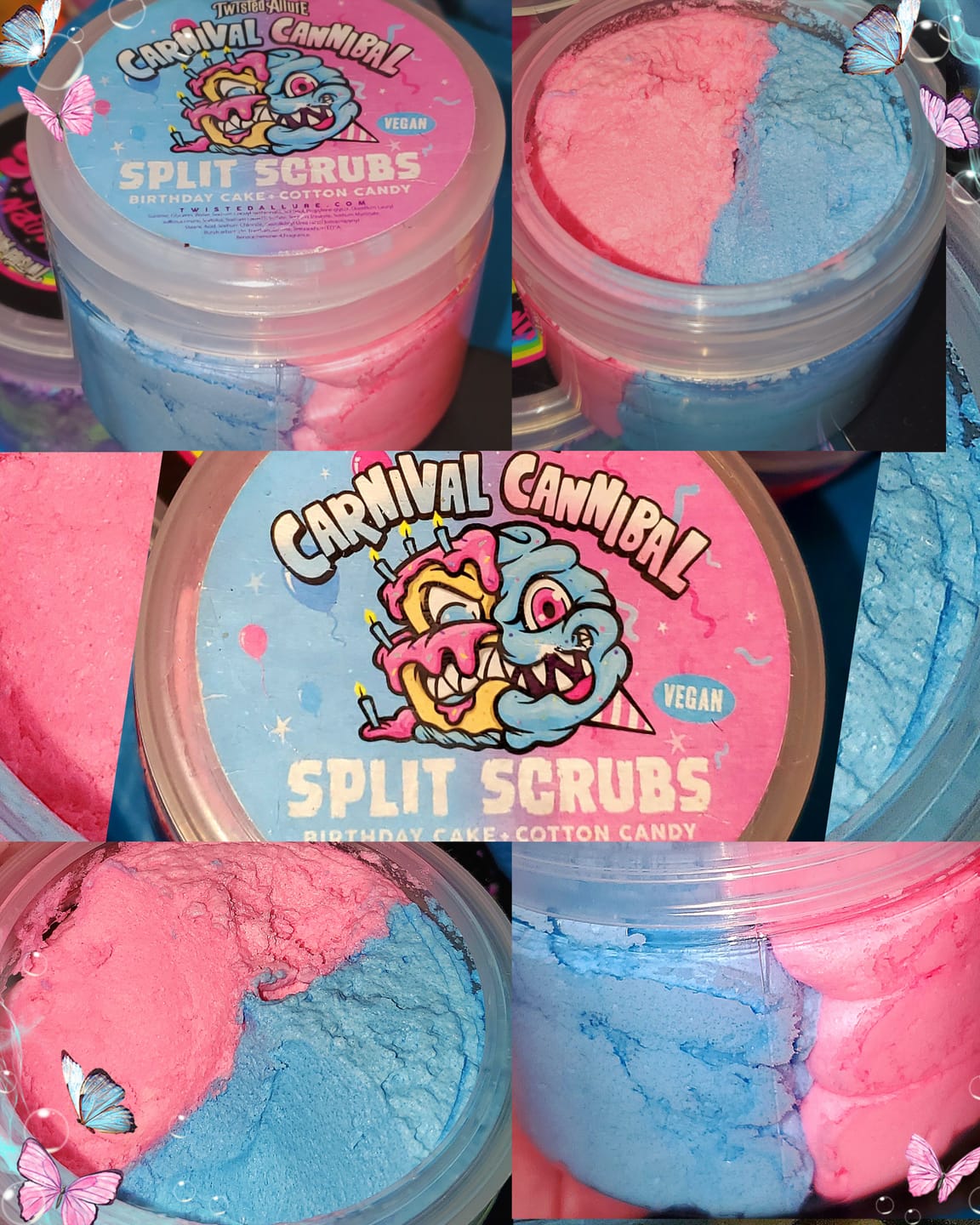 Customer photo review of Carnival Cannibal Split Scrub (Birthday Cake & Cotton Candy)