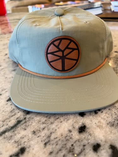 Customer photo review of Custom Leather Patch Rope Hat