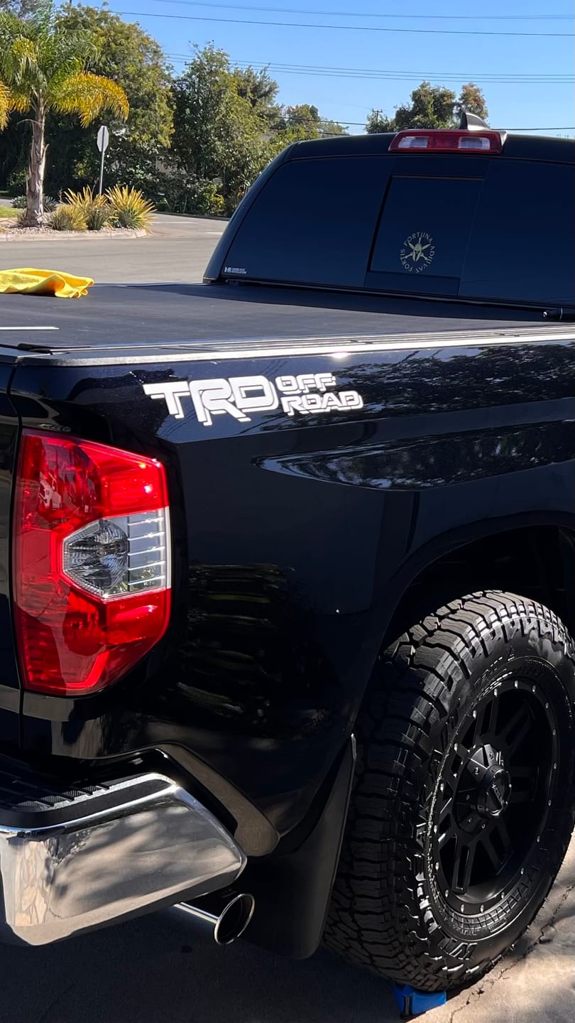 Customer photo review of Set of 2: TRD OFF ROAD vinyl decal for 2016-2021 Toyota Tacoma Tundra