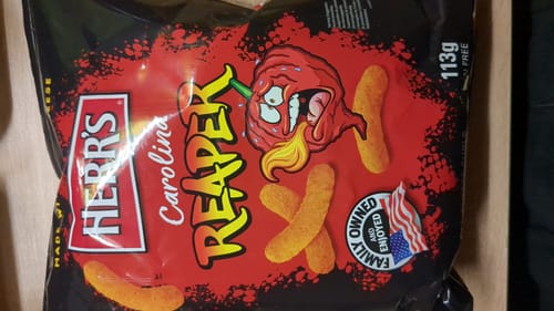 Customer photo review of Herrs Carolina Reaper Cheese Curls 113g
