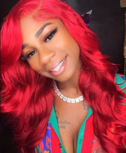 Customer photo review of Natural Wave Red 200% Density 12A+ Virgin Human Hair Transparent Lace Front Wig
