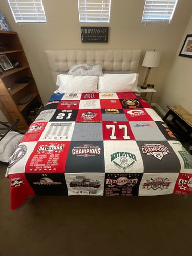 T-shirt quilt featuring destinators by Betsy from NV