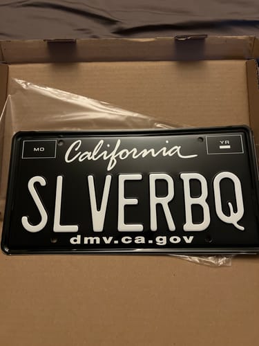 Customer photo review of 2011-2022 CALIFORNIA LICENSE PLATE DMV.CA.GOV - BLACK WITH WHITE TEXT 6"x12" (156.5mm x 305mm)