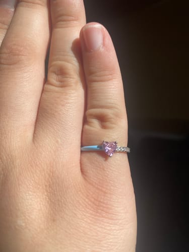 Customer photo review of Mama Of An Angel Pink Heart Ring