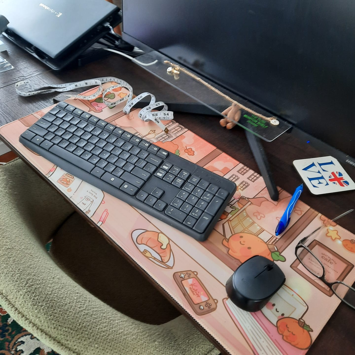 Customer photo review of Cosy Large Autumn Gaming Mousemat ~ Cute Katnipp Coffee Shop Scene ~ Kawaii Desk Mat