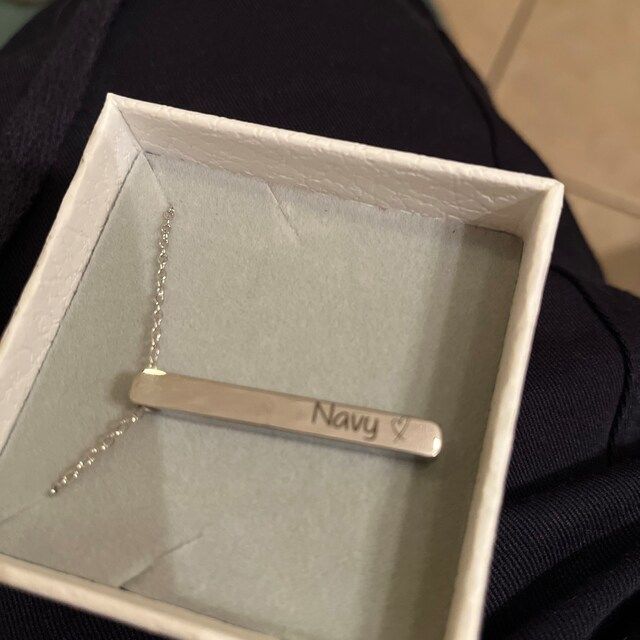 Customer photo review of Personalized 3D Bar Necklace