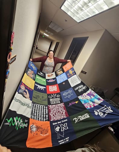 T-shirt quilt featuring northern high school football team by Johnna from NV