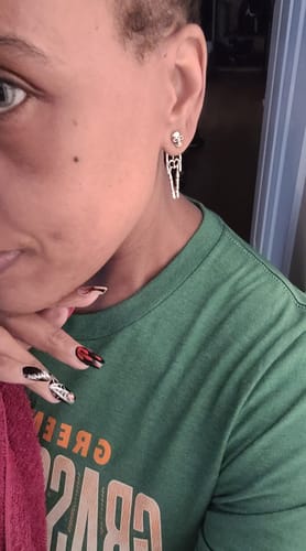 Customer photo review of Just Love Skulls Earrings