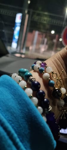 Customer photo review of Bracelet Amincissant en Améthyste et Pierre de Lune | Argent 925