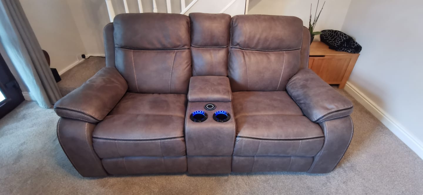 Customer photo review of Vinson 2 Seater Smart sofa Power Recliner with Console