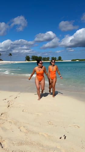 Customer photo review of Bandeau Cut Swimsuit (Orange)