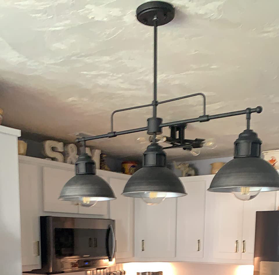Customer photo review of Industrial Linear Pot Lid Pendant