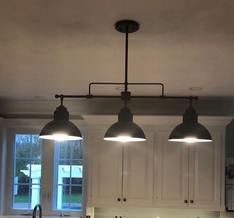Customer photo review of Industrial Linear Pot Lid Pendant