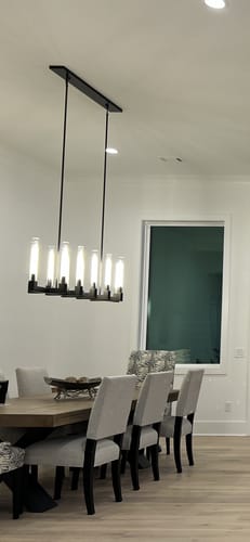 Customer photo review of JC CANNELE Linear Chandelier 55"
