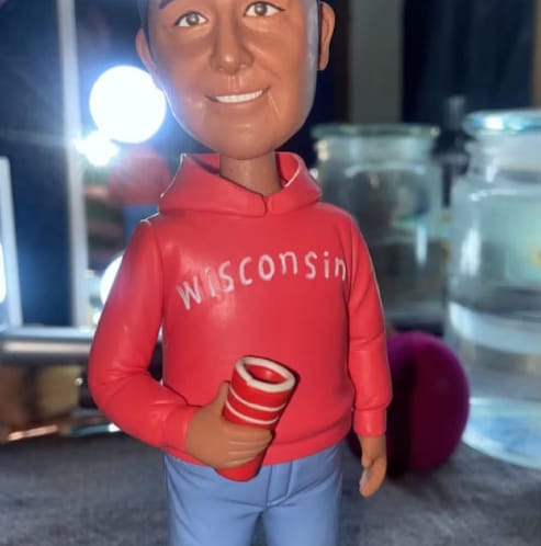 Customer photo review of Fully Customizable 1 person Custom Bobblehead