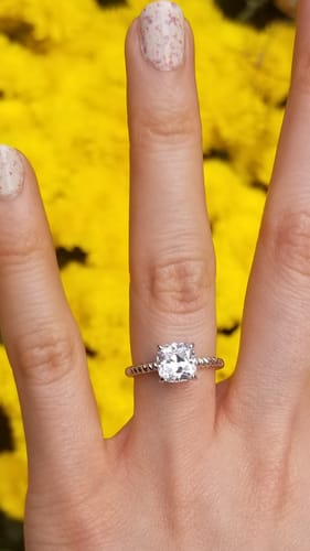 Customer photo review of Woven Solitaire 2ct CZ Ring in Sterling Silver