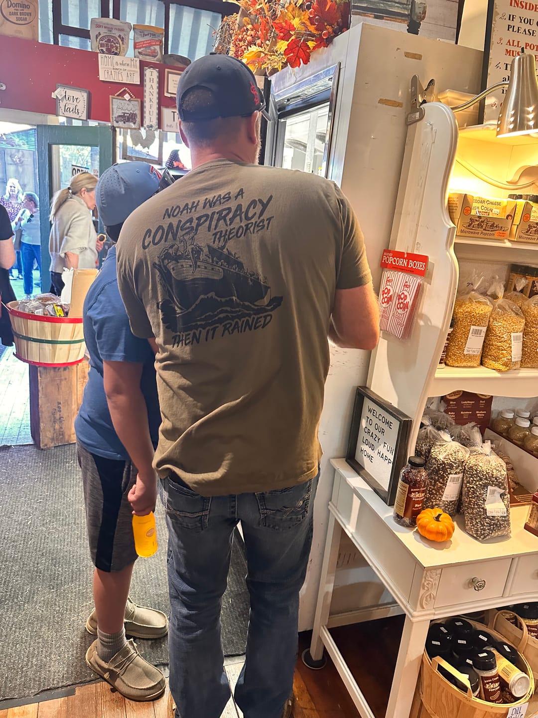 Customer photo review of Noah was a Conspiracy Theorist then it Rained