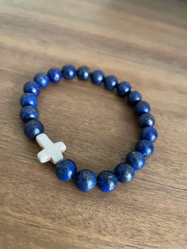 Customer photo review of ' Blue Stone of the Throne'  Bracelet— Lapis Lazuli