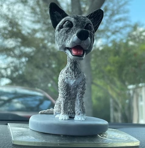 Customer photo review of pet In-Car Dashboard Ornament Custom Bobblehead