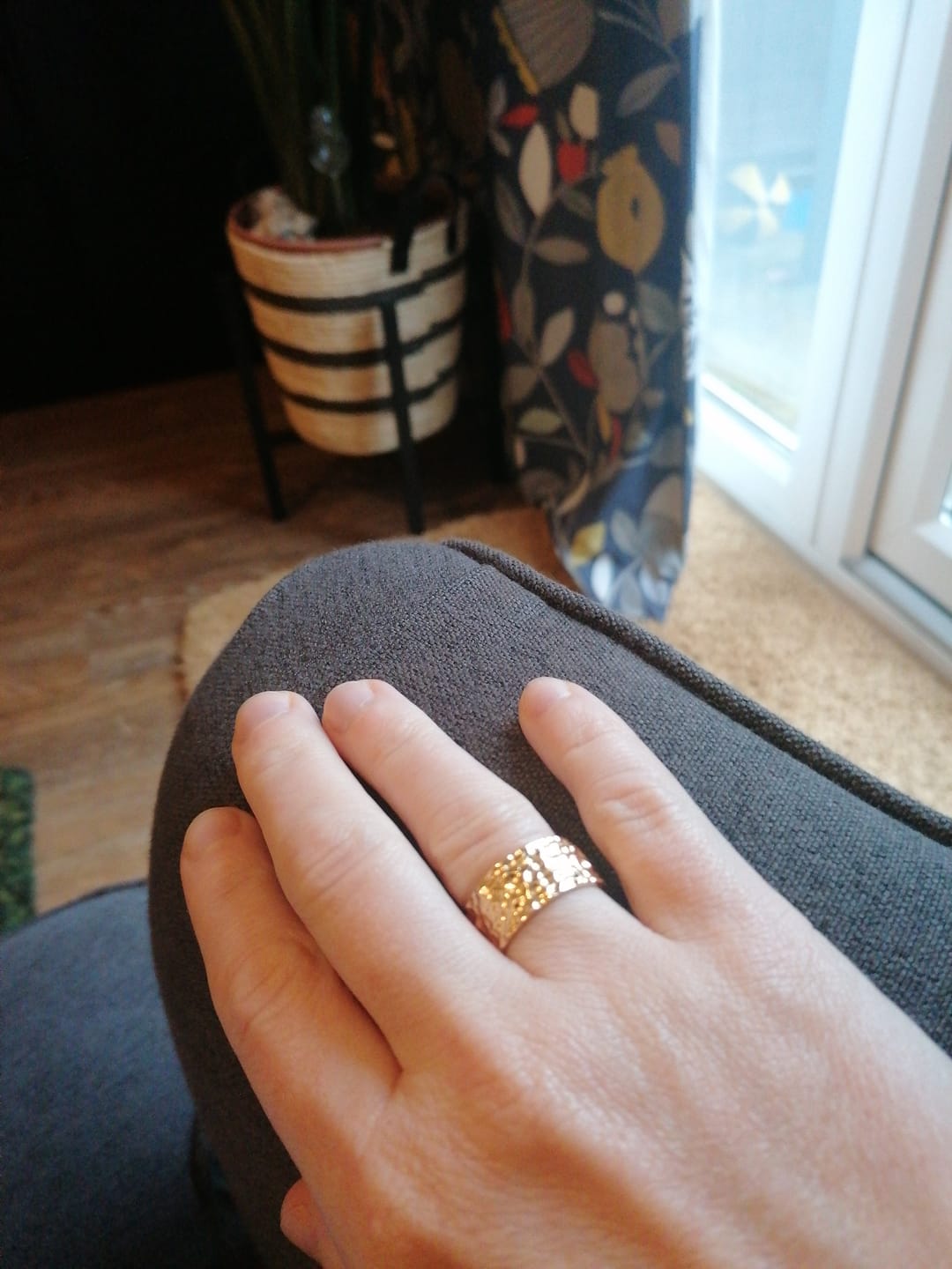 Customer photo review of Grecian Hammered Silver Stacking Ring