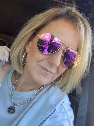 Customer photo review of Sarah Silver Hoop