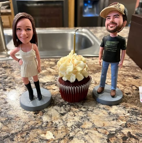 Customer photo review of Fully Customizable 1 Kid Custom Bobblehead