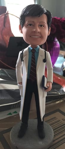 Customer photo review of Male Doctor Custom Bobblehead