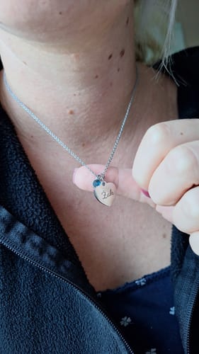 Customer photo review of Ogrlica: Heart Birthstone