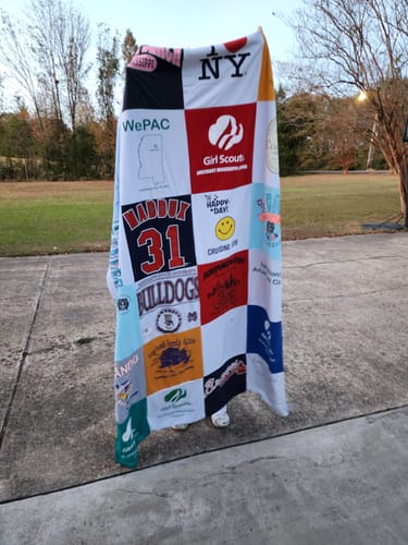 T-shirt quilt featuring bulldogs by Janice  from MS