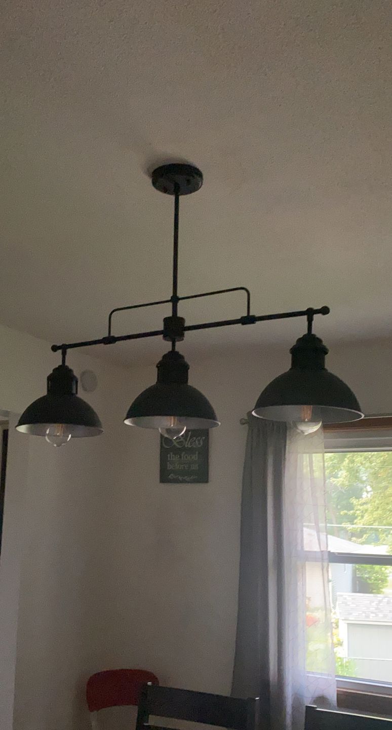 Customer photo review of Industrial Linear Pot Lid Pendant