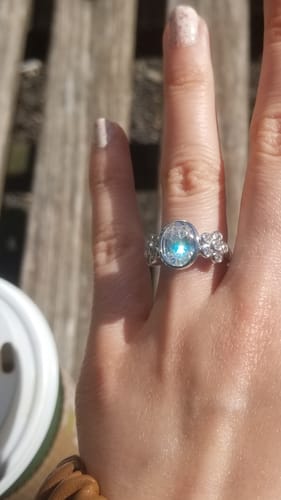 Customer photo review of Flower Solitaire 2.5ct Bezel CZ Ring in Sterling Silver