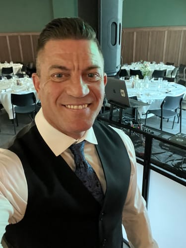 Customer photo review of Classy Black Blue Paisley Silk Necktie Hanky Cufflinks Set